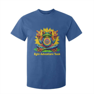 Personalized Tie Dye Hippie Frog Name T Shirt For Kid Custom Text Peace Sign Hippie Sunflower TS11 Royal Blue Print Your Wear