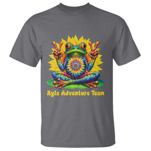Personalized Tie Dye Hippie Frog Name T Shirt Custom Text Peace Sign Hippie Sunflower TS11 Charcoal Print Your Wear