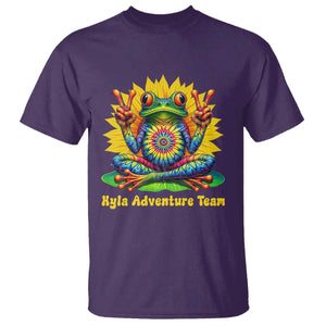 Personalized Tie Dye Hippie Frog Name T Shirt Custom Text Peace Sign Hippie Sunflower TS11 Purple Print Your Wear