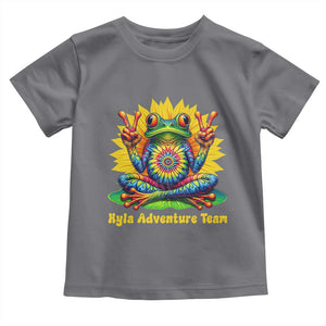 Personalized Tie Dye Hippie Frog Name Toddler T Shirt Custom Text Peace Sign Hippie Sunflower TS11 Charcoal Print Your Wear