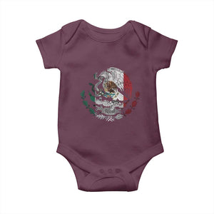Mexico Coat Of Arms Mexican Flag Seal Symbol Baby Onesie TS11 Maroon Print Your Wear