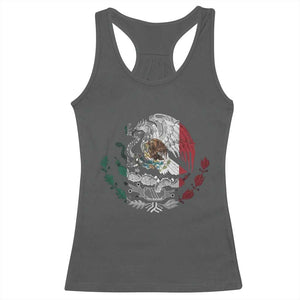 Mexico Coat Of Arms Mexican Flag Seal Symbol Racerback Tank Top TS11 Dark Heather Print Your Wear