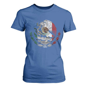 Mexico Coat Of Arms Mexican Flag Seal Symbol T Shirt For Women TS11 Royal Blue Print Your Wear