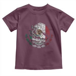Mexico Coat Of Arms Mexican Flag Seal Symbol Toddler T Shirt TS11 Maroon Print Your Wear