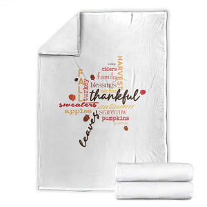 Thanksgiving Maple Leaf Fall Season Throw Blanket TS11 White Print Your Wear