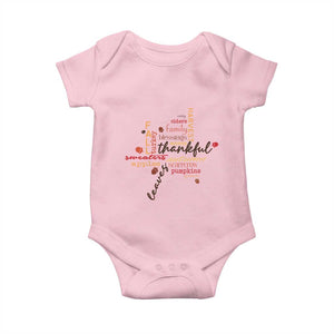 Thanksgiving Maple Leaf Fall Season Baby Onesie TS11 Light Pink Print Your Wear