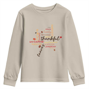 Thanksgiving Maple Leaf Fall Season Youth Sweatshirt TS11 Sand Print Your Wear