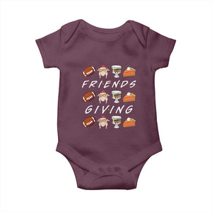 Funny Thanksgiving Thankful Friends Giving Party Baby Onesie TS11 Maroon Print Your Wear
