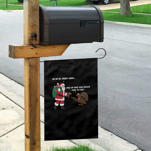 Funny Thanksgiving Christmas Garden Flag Wait Your Turn Fat Boy Santa Turkey Thanksmas TS11 Print Your Wear