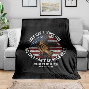 Charlie Kirk Memorial Throw Blanket They Can Silence One But They Cant Silence Us All TS11 Print Your Wear