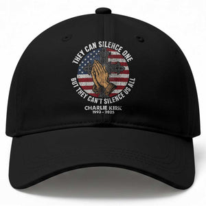 Charlie Kirk Memorial Baseball Cap They Can Silence One But They Cant Silence Us All TS11 Print Your Wear