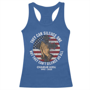 Charlie Kirk Memorial Racerback Tank Top They Can Silence One But They Cant Silence Us All TS11 Royal Blue Print Your Wear