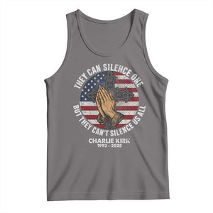 Charlie Kirk Memorial Tank Top They Can Silence One But They Cant Silence Us All TS11 Deep Heather Print Your Wear