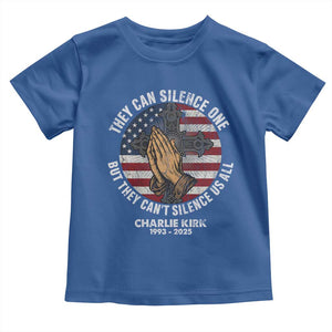 Charlie Kirk Memorial Toddler T Shirt They Can Silence One But They Cant Silence Us All TS11 Royal Blue Print Your Wear