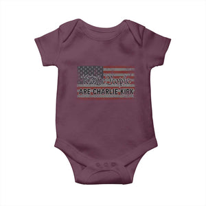 We Are Charlie Kirk Baby Onesie We The People Vintage American Flag TS11 Maroon Print Your Wear