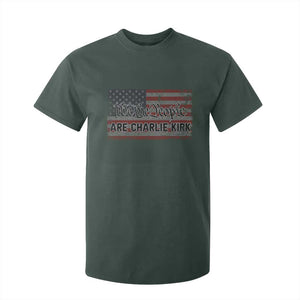 We Are Charlie Kirk T Shirt For Kid We The People Vintage American Flag TS11 Dark Forest Green Print Your Wear