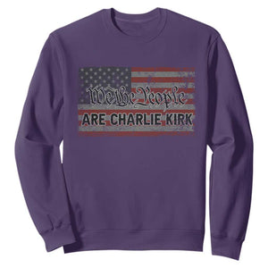 We Are Charlie Kirk Sweatshirt We The People Vintage American Flag TS11 Purple Print Your Wear