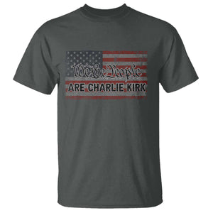 We Are Charlie Kirk T Shirt We The People Vintage American Flag TS11 Dark Heather Print Your Wear