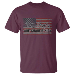 We Are Charlie Kirk T Shirt We The People Vintage American Flag TS11 Maroon Print Your Wear