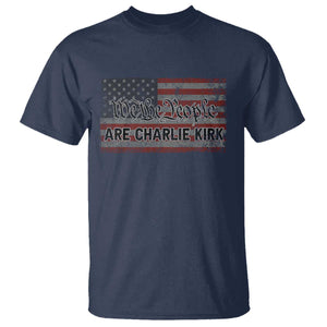 We Are Charlie Kirk T Shirt We The People Vintage American Flag TS11 Navy Print Your Wear