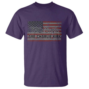 We Are Charlie Kirk T Shirt We The People Vintage American Flag TS11 Purple Print Your Wear