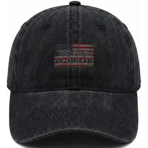We Are Charlie Kirk Washed Cotton Baseball Cap We The People Vintage American Flag TS11 Print Your Wear