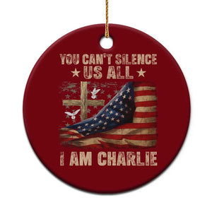 I Am Charlie Kirk Ceramic Ornament You Cant Silence Us All Vintage American Flag TS11 1pc Red Print Your Wear
