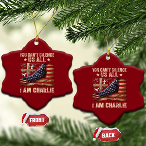 I Am Charlie Kirk Ceramic Ornament You Cant Silence Us All Vintage American Flag TS11 Print Your Wear