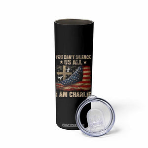 I Am Charlie Kirk Skinny Tumbler You Cant Silence Us All Vintage American Flag TS11 Print Your Wear