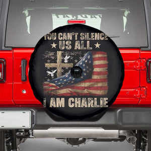 I Am Charlie Kirk Spare Tire Cover You Cant Silence Us All Vintage American Flag TS11 Black Print Your Wear