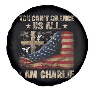 I Am Charlie Kirk Spare Tire Cover You Cant Silence Us All Vintage American Flag TS11 Print Your Wear