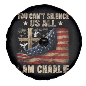 I Am Charlie Kirk Spare Tire Cover You Cant Silence Us All Vintage American Flag TS11 Print Your Wear