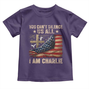 I Am Charlie Kirk Toddler T Shirt You Cant Silence Us All Vintage American Flag TS11 Purple Print Your Wear