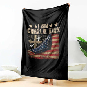 I Am Charlie Kirk Throw Blanket Freedom Vintage American Flag TS11 Print Your Wear