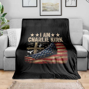 I Am Charlie Kirk Throw Blanket Freedom Vintage American Flag TS11 Print Your Wear