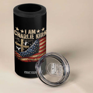 I Am Charlie Kirk 4 in 1 Can Cooler Tumbler Freedom Vintage American Flag TS11 Print Your Wear
