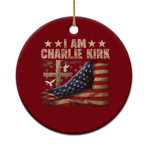 I Am Charlie Kirk Ceramic Ornament Freedom Vintage American Flag TS11 1pc Red Print Your Wear