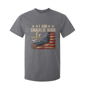 I Am Charlie Kirk T Shirt For Kid Freedom Vintage American Flag TS11 Charcoal Print Your Wear