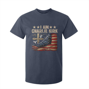 I Am Charlie Kirk T Shirt For Kid Freedom Vintage American Flag TS11 Navy Print Your Wear