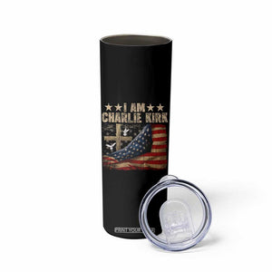 I Am Charlie Kirk Skinny Tumbler Freedom Vintage American Flag TS11 Print Your Wear