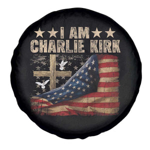 I Am Charlie Kirk Spare Tire Cover Freedom Vintage American Flag TS11 Print Your Wear