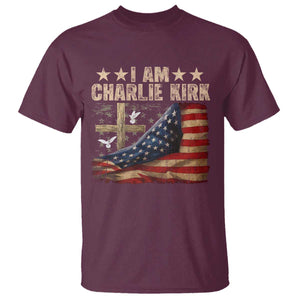 I Am Charlie Kirk T Shirt Freedom Vintage American Flag TS11 Maroon Print Your Wear