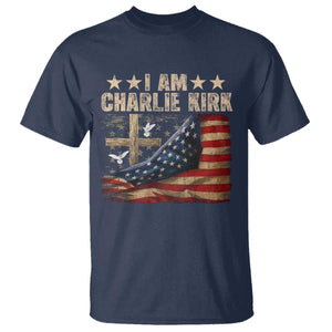 I Am Charlie Kirk T Shirt Freedom Vintage American Flag TS11 Navy Print Your Wear