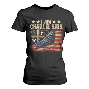 I Am Charlie Kirk T Shirt For Women Freedom Vintage American Flag TS11 Black Print Your Wear
