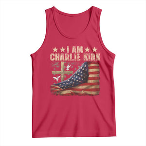 I Am Charlie Kirk Tank Top Freedom Vintage American Flag TS11 Red Print Your Wear