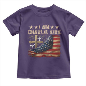 I Am Charlie Kirk Toddler T Shirt Freedom Vintage American Flag TS11 Purple Print Your Wear