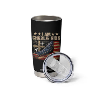 I Am Charlie Kirk Tumbler Cup Freedom Vintage American Flag TS11 Print Your Wear