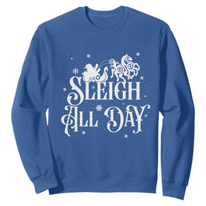 Funny Christmas Viking Sweatshirt Sleigh All Day Sleipnir Longship Santa TS11 Royal Blue Print Your Wear