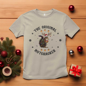 Funny Christmas Squirrel T Shirt The Original Nutcracker Snowflake Santa Hat TS11 Sand Print Your Wear
