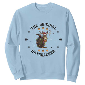 Funny Christmas Squirrel Sweatshirt The Original Nutcracker Snowflake Santa Hat TS11 Light Blue Print Your Wear